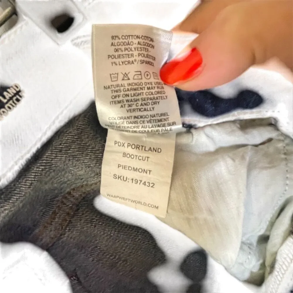 Warp + Weft PDX Women's Bootcut Jeans 12/31 Blue Dark Wash Mid-Rise Stretch - Picture 4 of 4